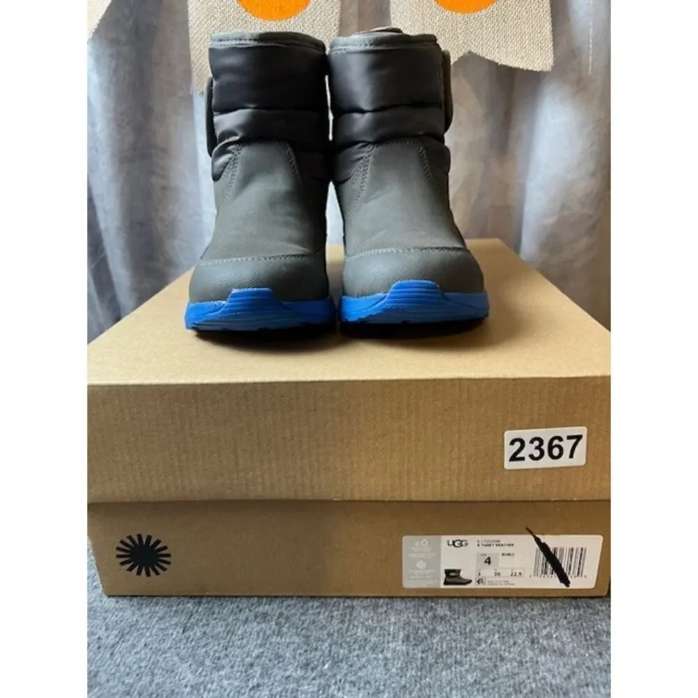 UGG Toty Snow Weather Boots Charcoal / Dive Blue Color Kids Size US 2